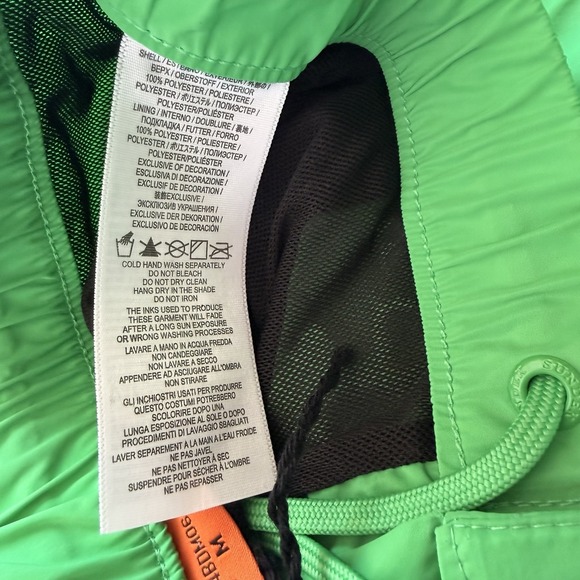 SUNDEK Swim Shorts Men Medium Bright Neon Green Athletic Trunks Pockets - Picture 5 of 7